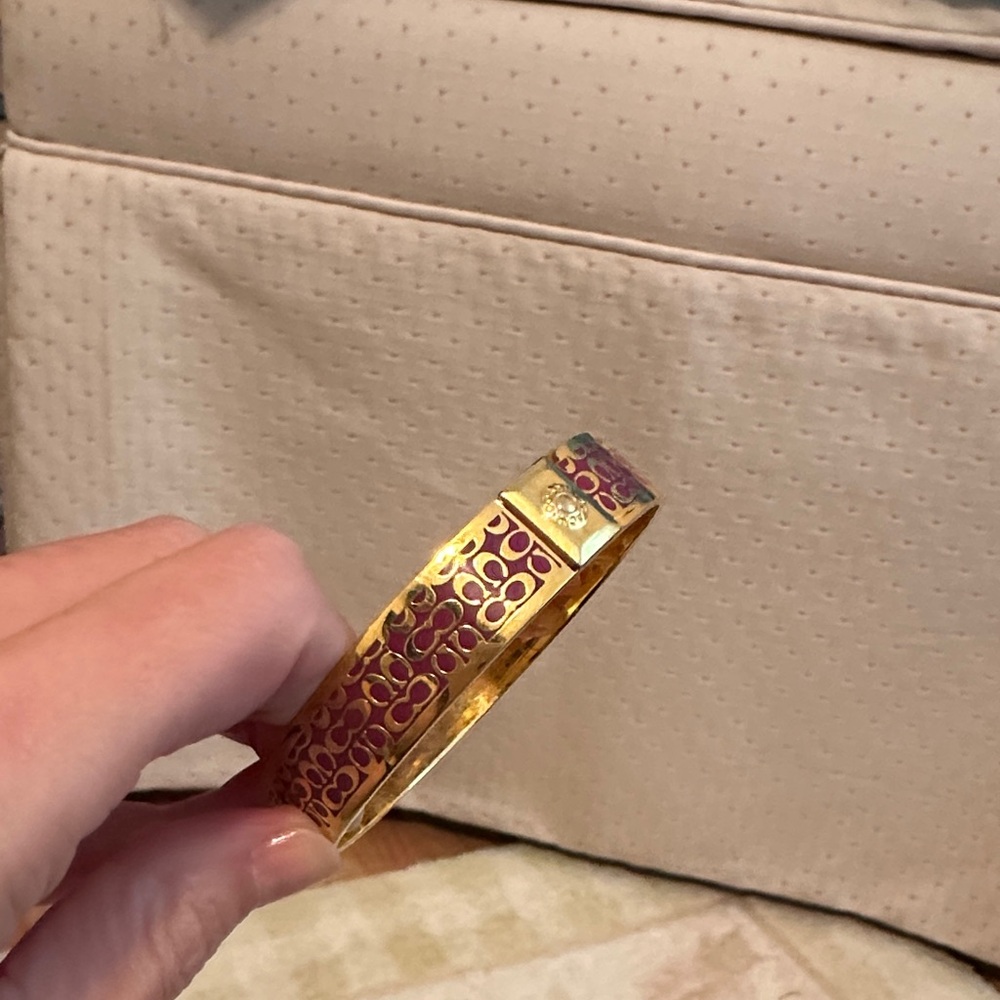 Coach Gold and Purple Bangle Bracelet